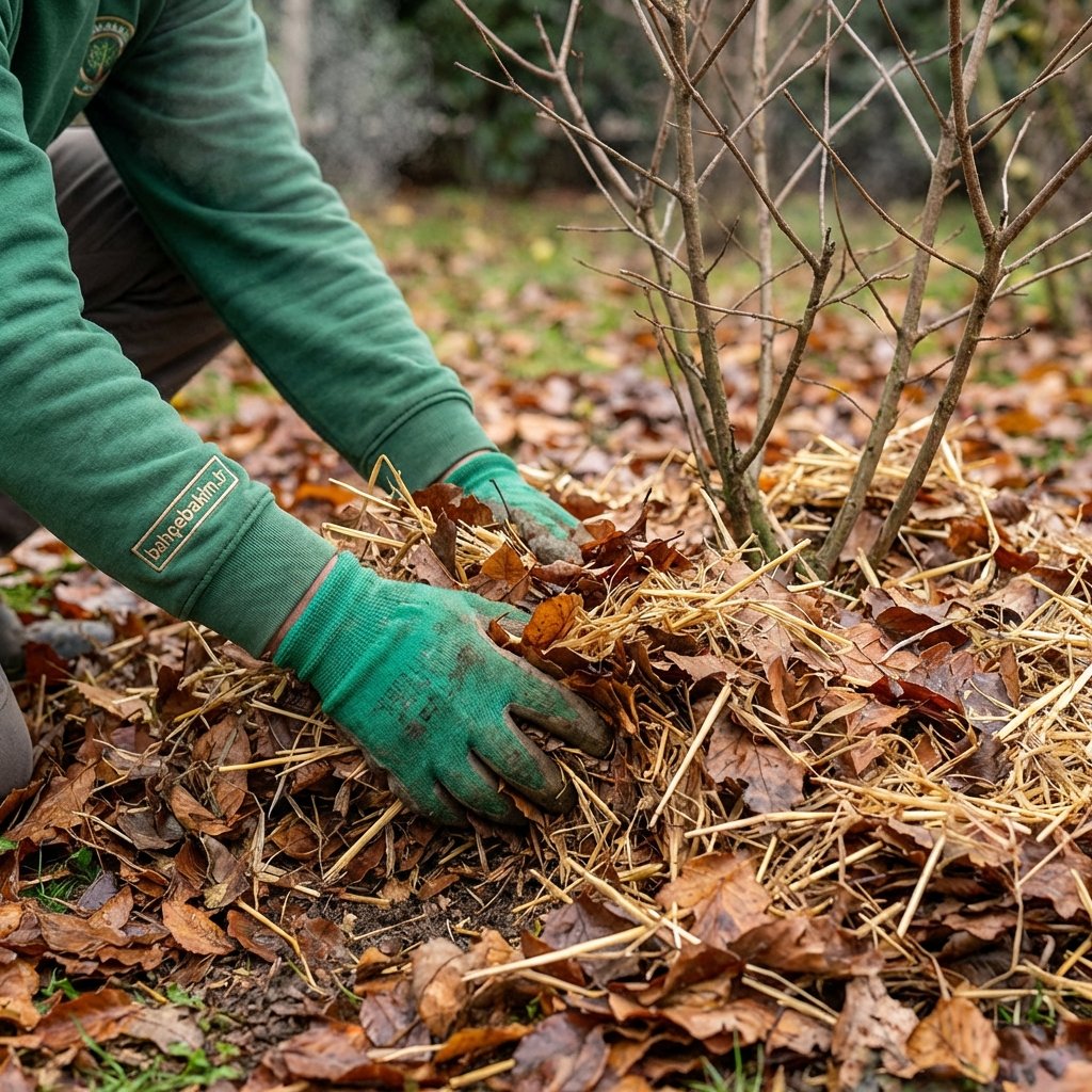 Kök Bölgesi Malçlama (Isı Yalıtımı) - bahcebakim.tr uygulama adımı