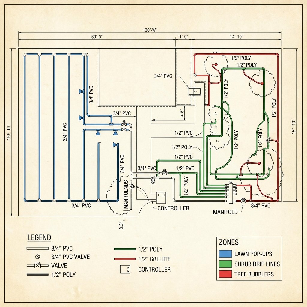 Boru Çapı ve Zone Planlaması - bahcebakim.tr uygulama adımı