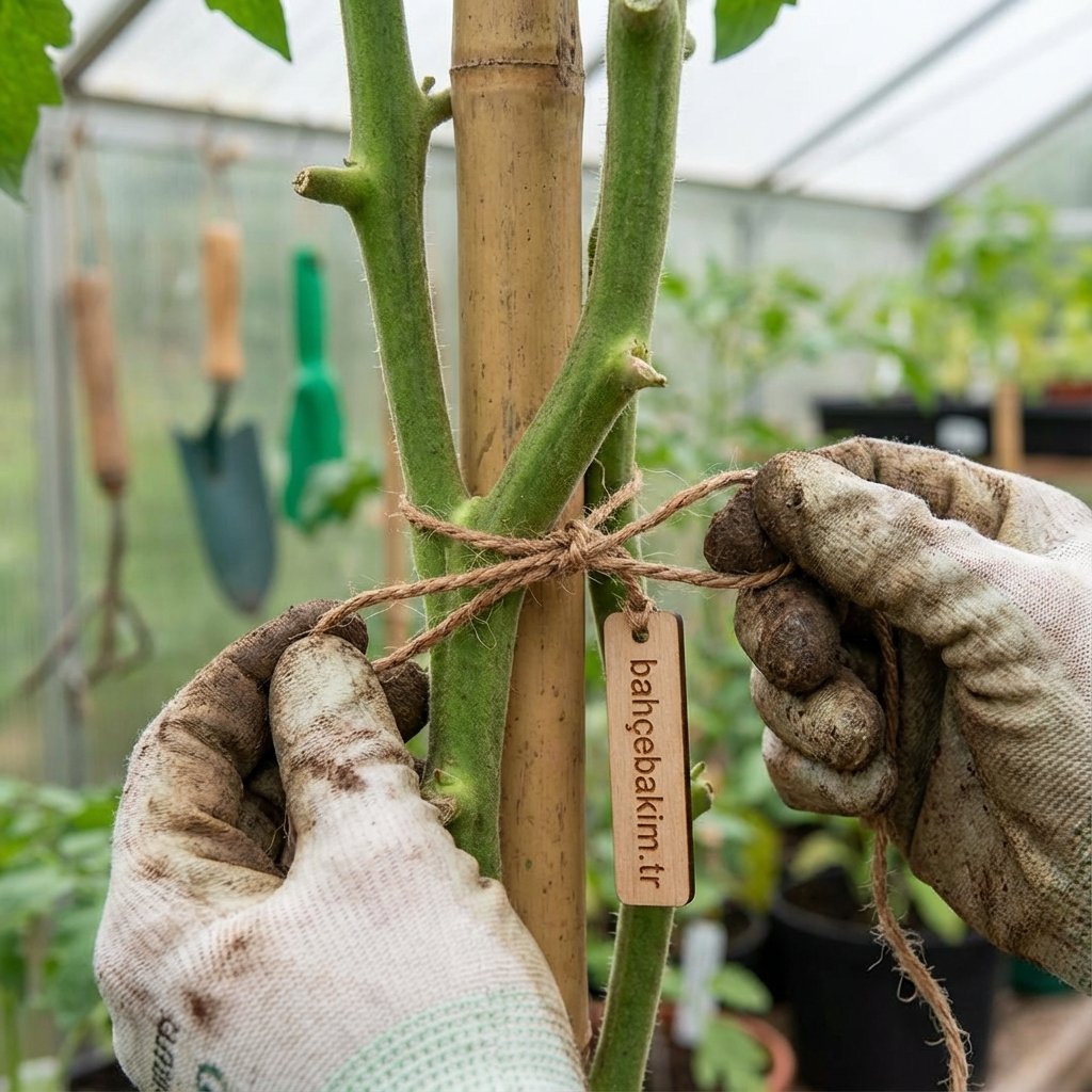 Destekleme ve Sırık Kurulumu - bahcebakim.tr uygulama adımı
