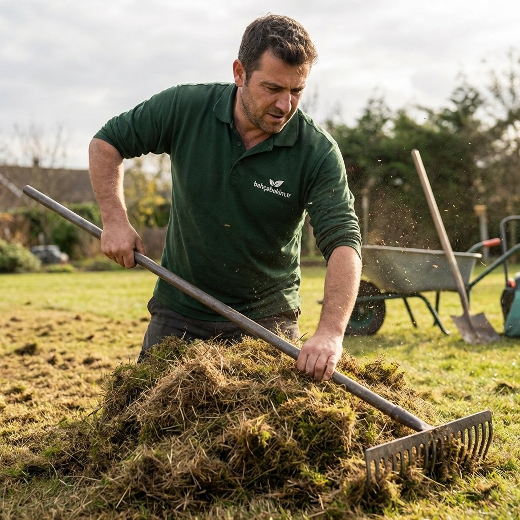 Atıkların Temizliği ve Tırmıklama - bahcebakim.tr uygulama adımı